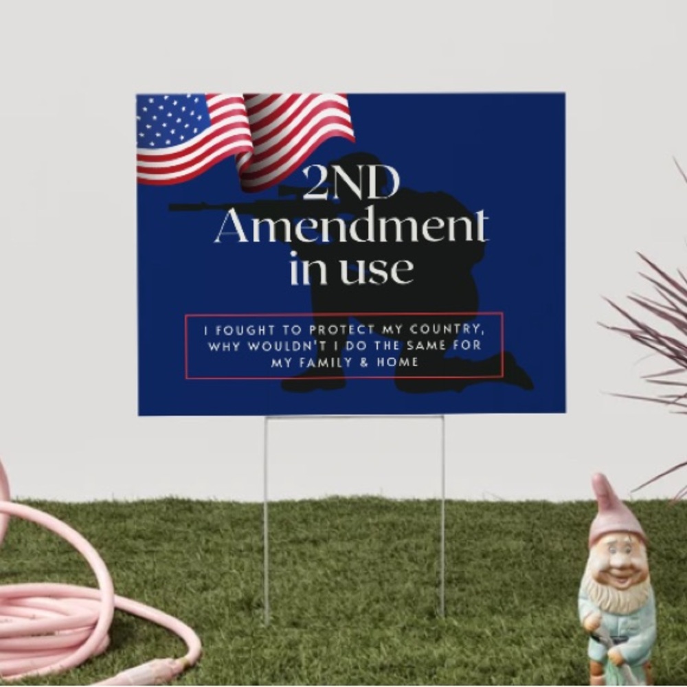 Patriotic Blue 2nd Amendment Yard Sign